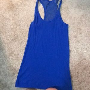 Blue tank top with lace back